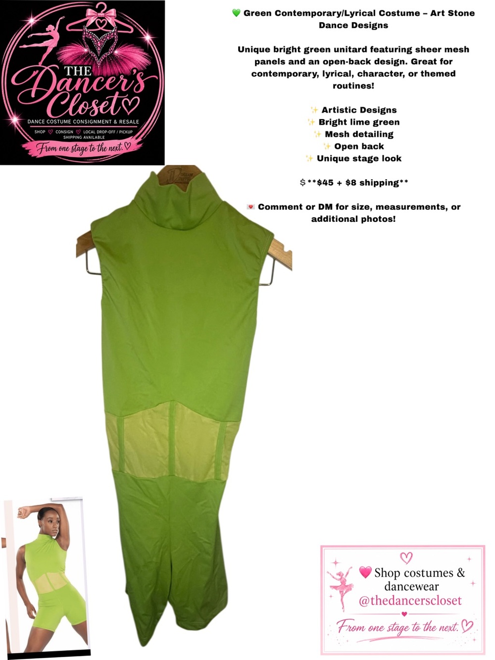 Bright Lime Green Contemporary Unitard